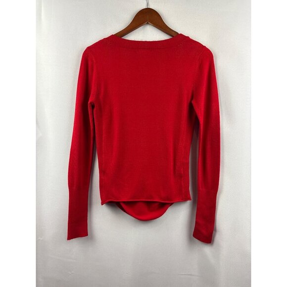 Takeout Womens Red V-Neck Sweater Medium - Picture 3 of 5